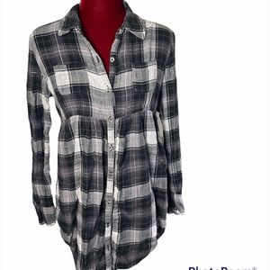Justice Plaid Button-Up Top